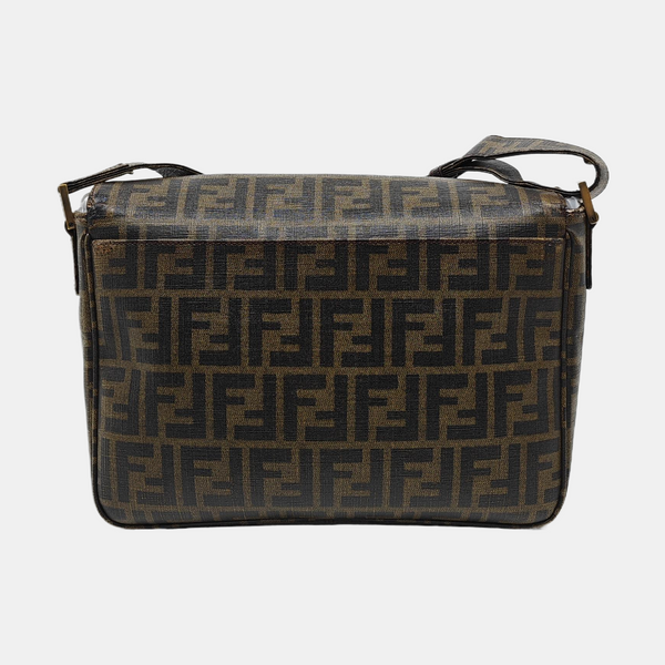 Coated Canvas Shoulder Bag Beige