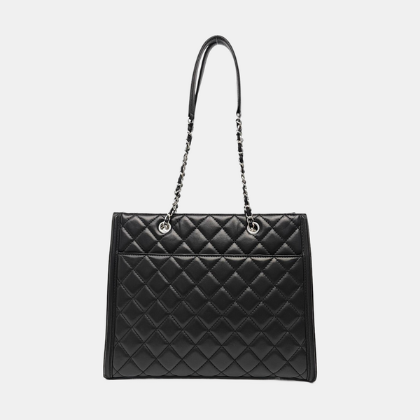 Quilted Lambskin Tote Bag Black