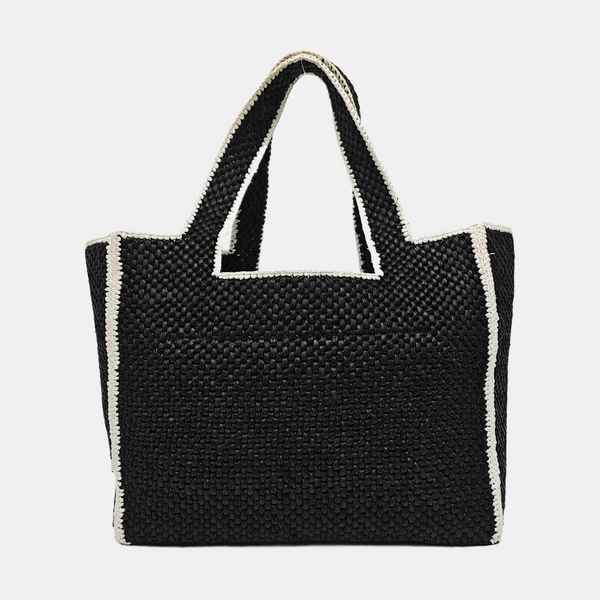 Font Tote Large Straw Black