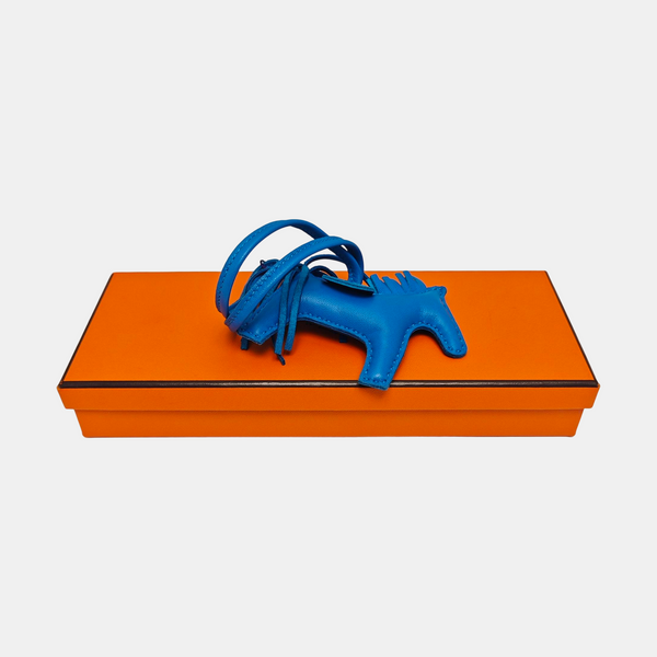 Leather Bag Charm Blue