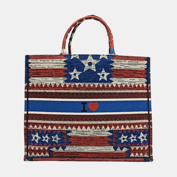 Book Tote Large Canvas Multicolor