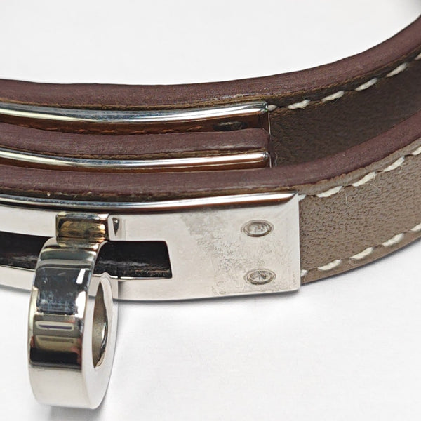 Kelly Leather Beige Bracelet