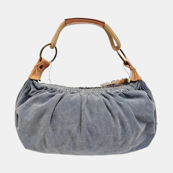 Denim Top Handle Bag Blue