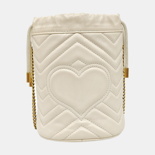 GG Marmont Mini Quilted Calfskin White