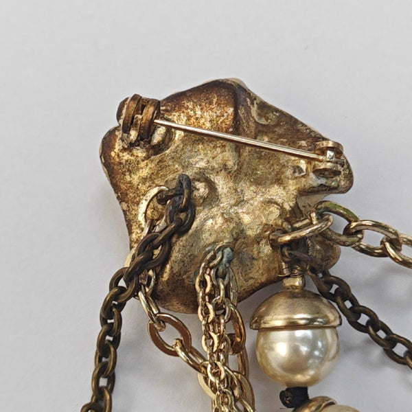 Metal Gold Brooch