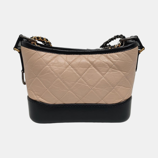 Authenticated pre-owned GABRIELLE Small Quilted Calfskin Beige - Shoulder Bag at Looply