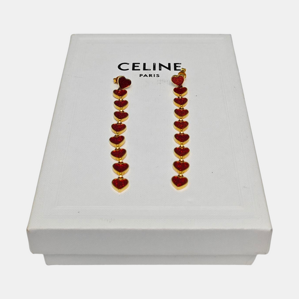 SACRES COEURS Brass Red Earrings
