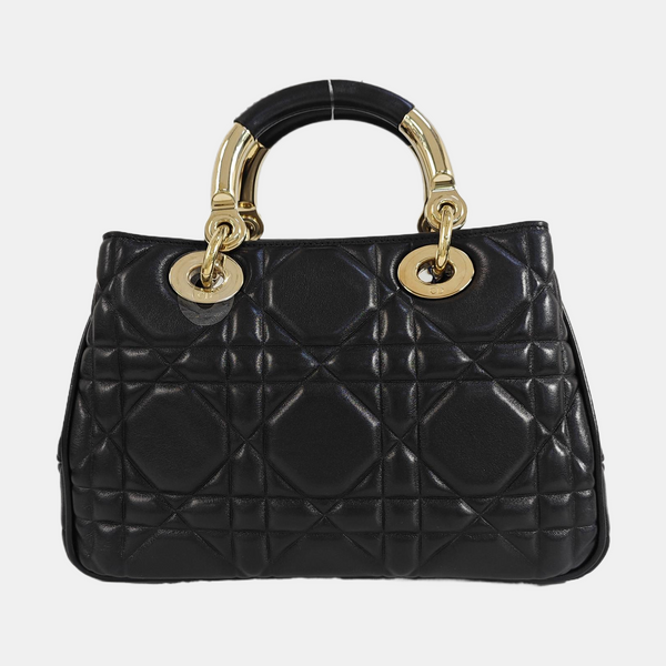 Lady 95.22 Small Cannage Calfskin Black