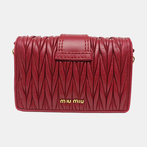 Quilted Lambskin Crossbody Bag Red