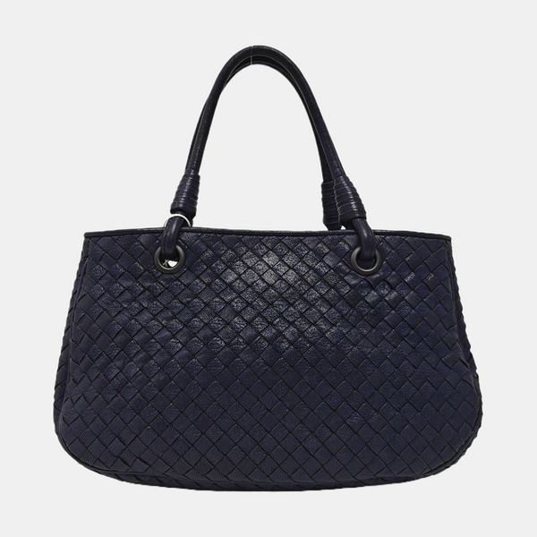 Lambskin Top Handle Bag Blue