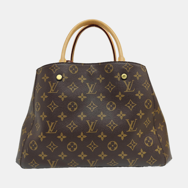 MONTAIGNE GM Monogram Coated Canvas Brown