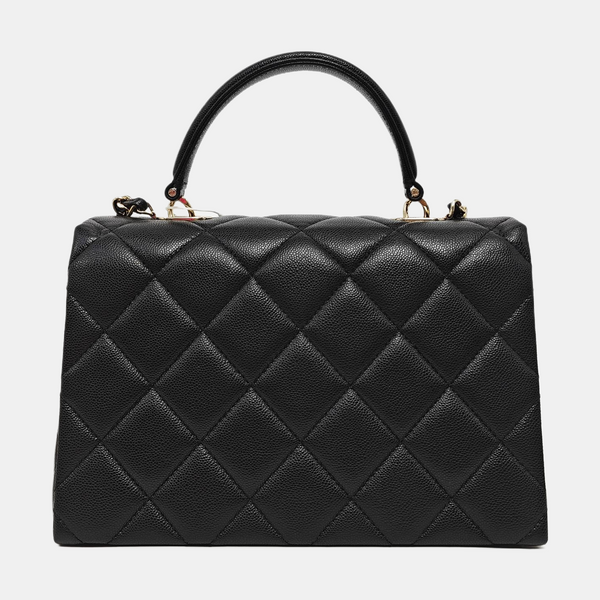 CLASSIC FLAP Small Quilted Grained Calfskin Black