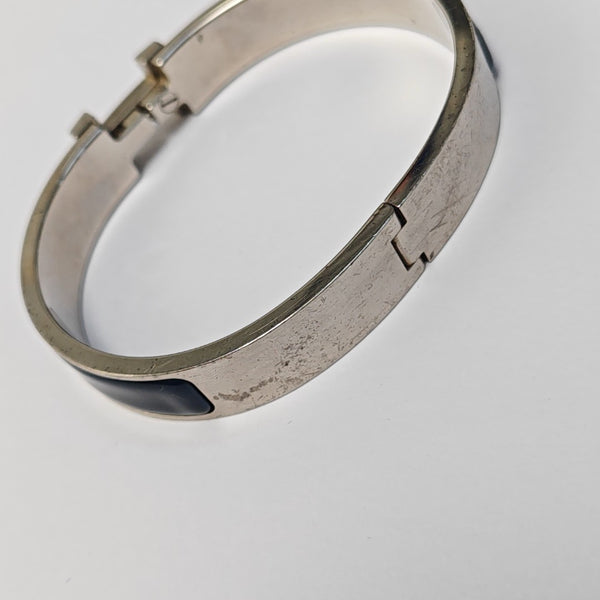 Clic H Metal Silver Bangle