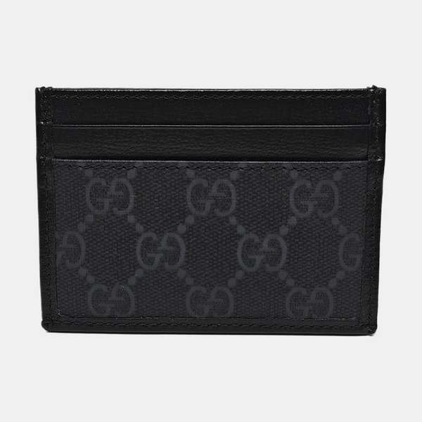 Coated Canvas Card Holder Black
