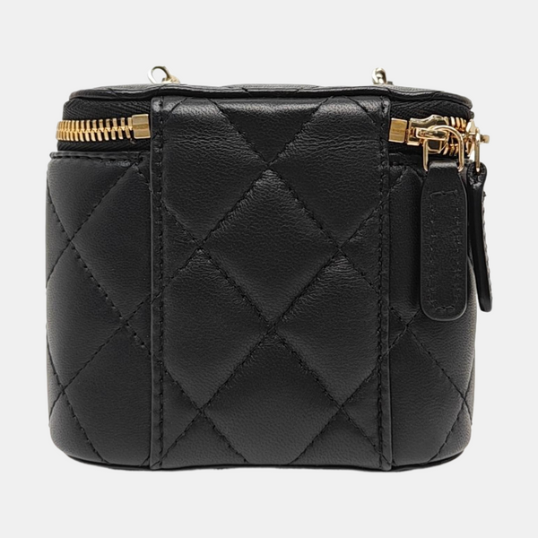 VANITY CASE Small Quilted Lambskin Black