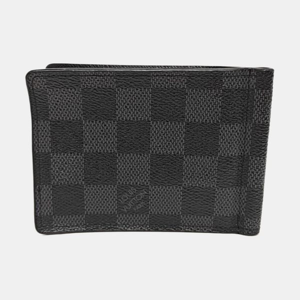 AMERIGO Damier Graphite Coated Canvas Gray Card Holder