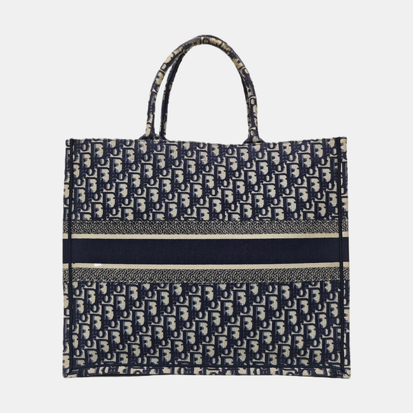 Book Tote Large Oblique Canvas Blue