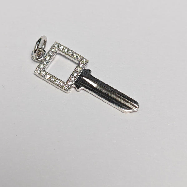 Tiffany Keys 18k White Gold Silver Pendant