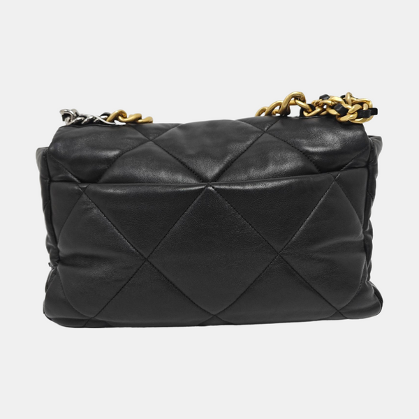 CHANEL 19 Large Quilted Lambskin Black