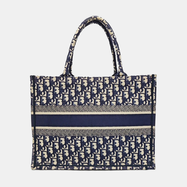 Book Tote Medium Oblique Canvas Blue