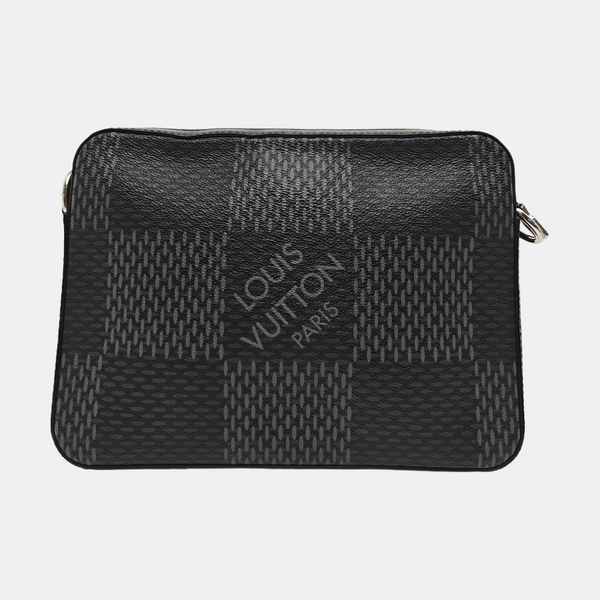 TRIO Damier Graphite Coated Canvas Gray