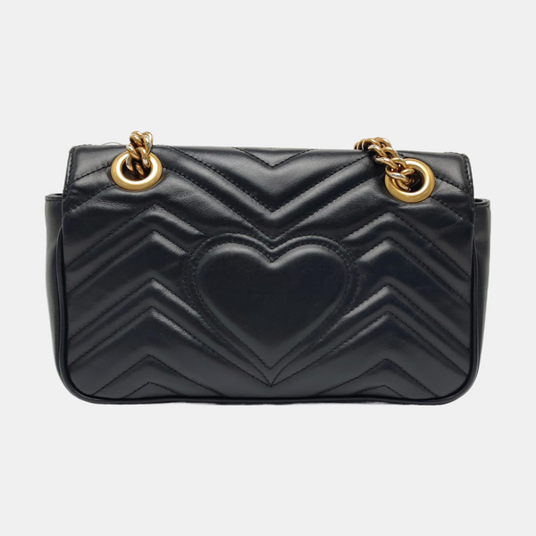 GG Marmont Small Quilted Calfskin Black