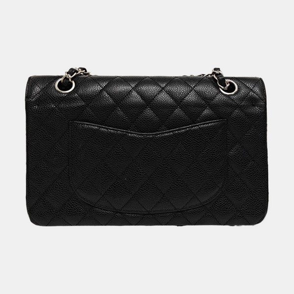 CLASSIC FLAP Medium Quilted Grained Calfskin Black