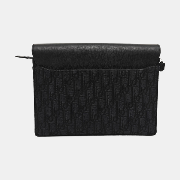 Saddle Medium Oblique Canvas Black
