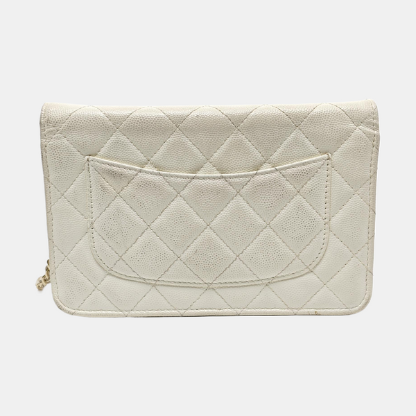 WOC Quilted Grained Calfskin White