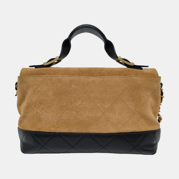 TRENDY CC Large Quilted Suede Beige