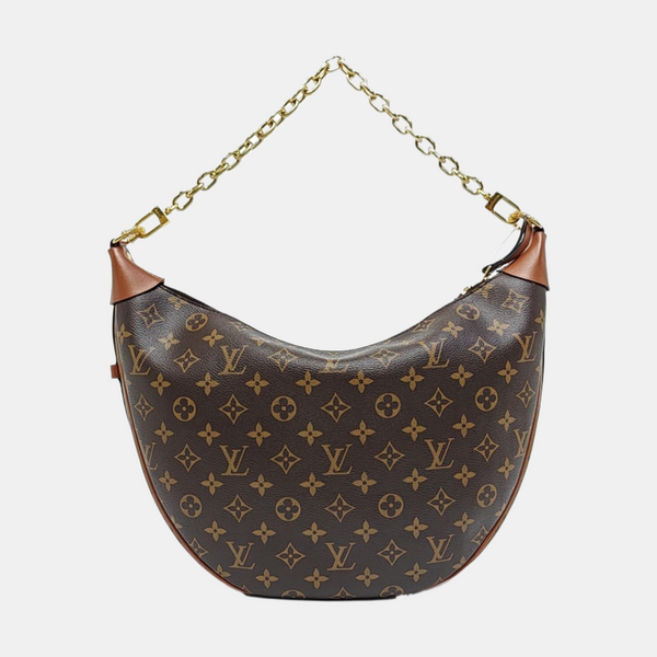 LOOP HOBO Monogram Coated Canvas Brown