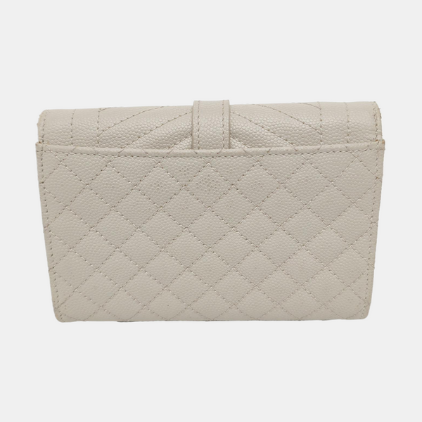 ENVELOPE Small Chevron Calfskin White Wallet