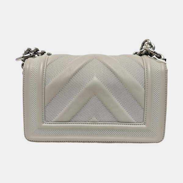 BOY CHANEL Small Chevron Calfskin Gray