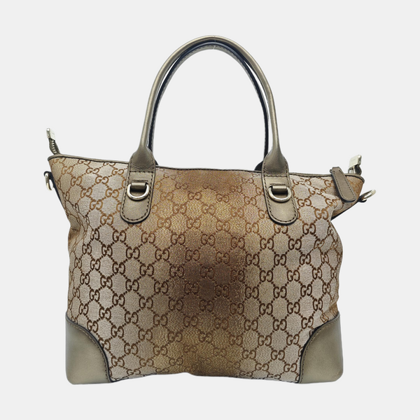 Monogram Canvas Tote Bag Beige