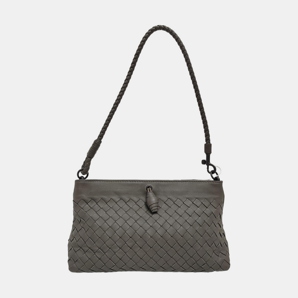 Lambskin Top Handle Bag Gray