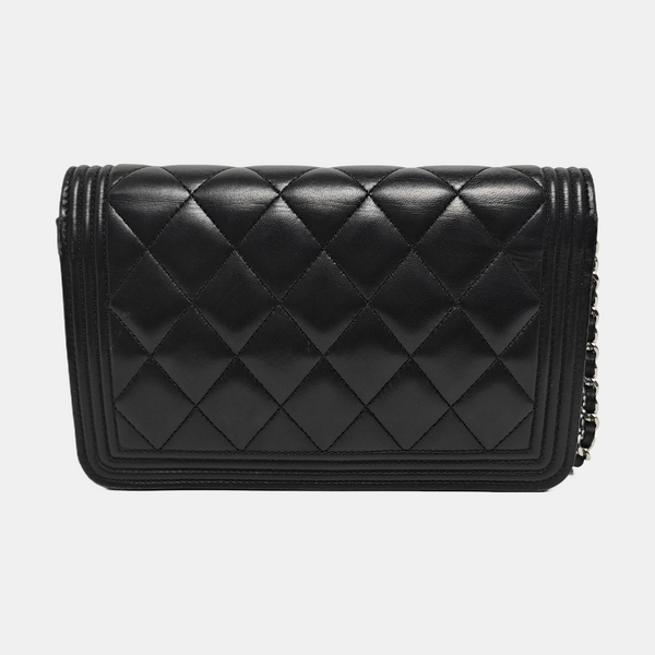 BOY CHANEL Mini Quilted Lambskin Black