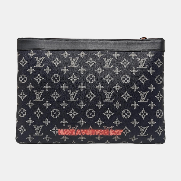 APOLLO GM Monogram Coated Canvas Blue