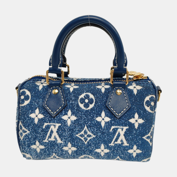 SPEEDY Nano Monogram Denim Azul