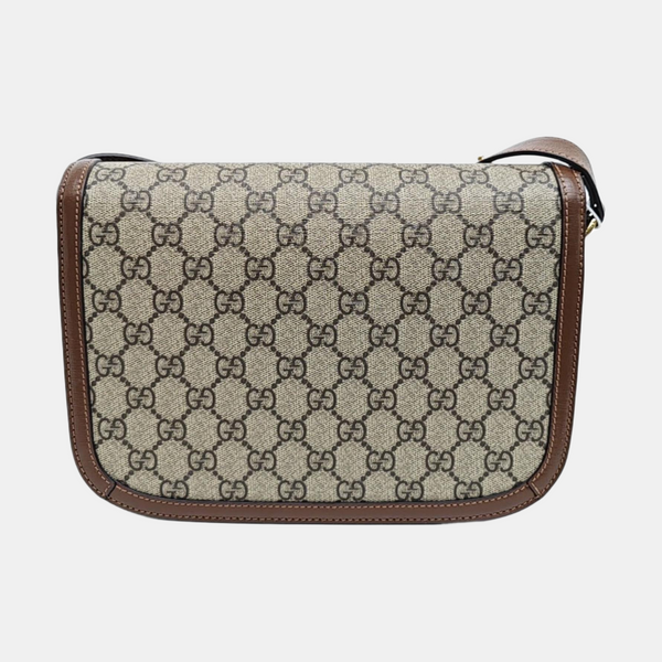 Horsebit 1955 Medium Monogram Coated Canvas Beige