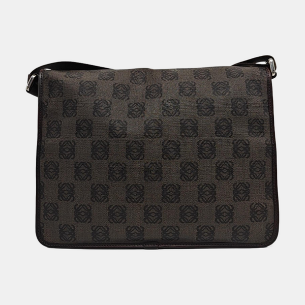 Coated Canvas Shoulder Bag Brown