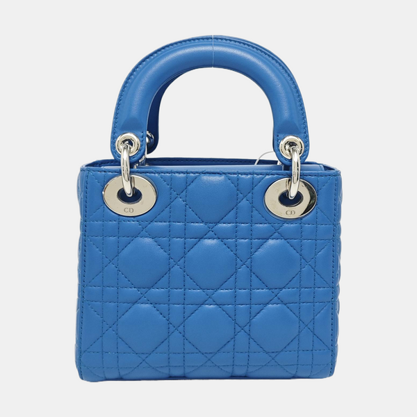 Lady Dior Mini Cannage Lambskin Blue