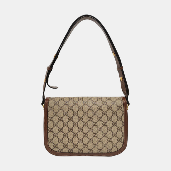 Horsebit 1955 Medium Monogram Coated Canvas Beige