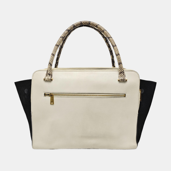 TRAPEZE Medium Calfskin White