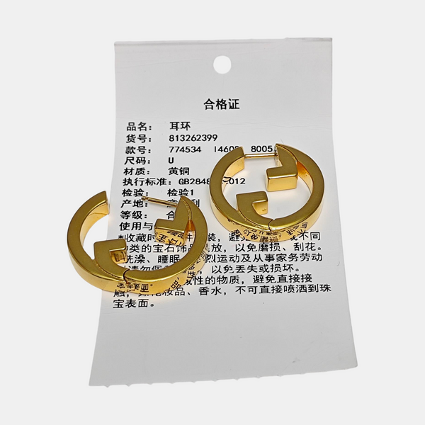 GG Running Metal Gold Earrings