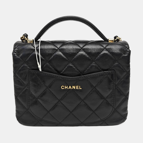 TRENDY CC Quilted Calfskin Black