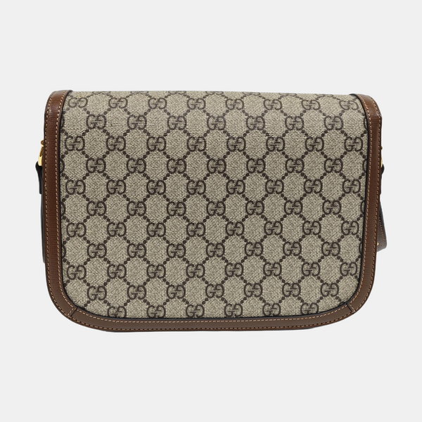 Horsebit 1955 Medium Monogram Coated Canvas Beige