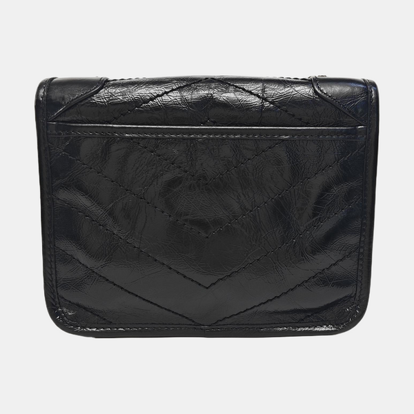 NIKI Mini Chevron Calfskin Black