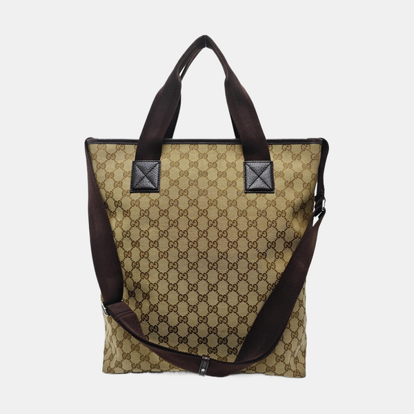 Monogram Canvas Tote Bag Brown