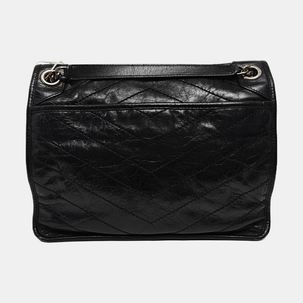 NIKI Medium Chevron Calfskin Black