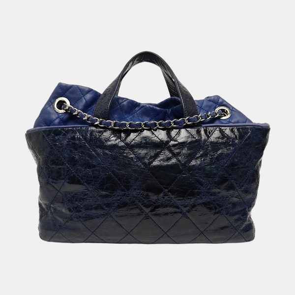 Quilted Calfskin Shoulder Bag Blue
